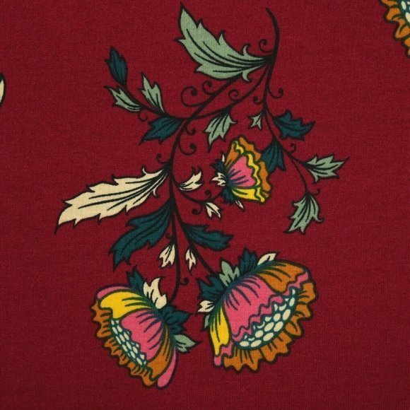 LuLaRoe Julia Sheath Pencil Dress Red Maroon Green Floral L Large - Picture 7 of 9